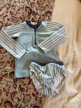 Pehr Kids Rashguard Set - Sea/Ink